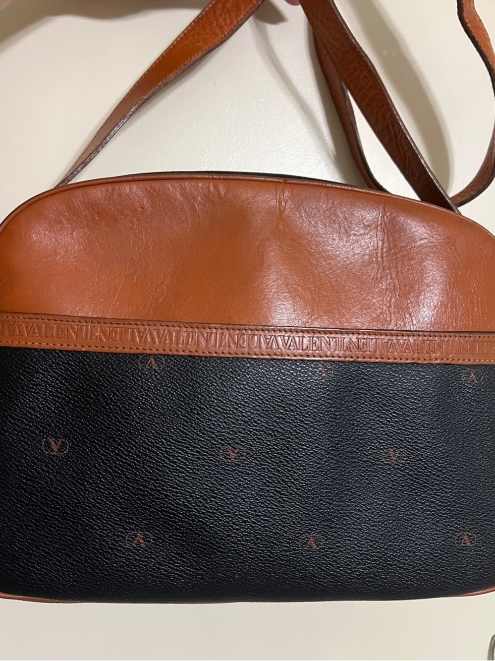 Valentino Garavani Two-Tone Brown and Black Shoulder Bag